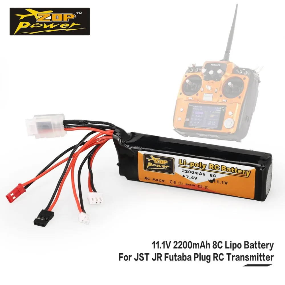 New ZOP Power 11.1V 2200mAh 3S 8C Lipo Battery JR JST FUBEBA Plug for Transmitter Batteries for RC Helicopter Spare Parts Accs
New ZOP Power 11.1V 2200mAh 3S 8C Lipo Battery JR JST FUBEBA Plug for Transmitter Batteries for RC Helicopter Spare Parts Accs