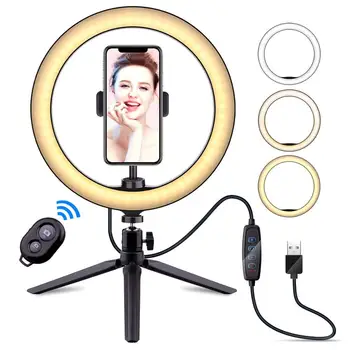 Dimmable 10inch 26cm USB LED Selfie Ring Light Lamp Camera Phone Video Makeup Light with Tripod for Live Studio Youtube
Dimmable 10inch 26cm USB LED Selfie Ring Light Lamp Camera Phone Video Makeup Light with Tripod for Live Studio Youtube