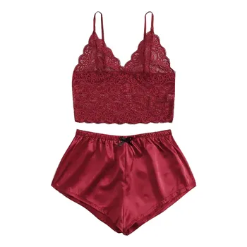 Casual Female's Underwear Set High Fashion Sexy Women Lace Flower Lace Bra Pajama Set Bowknot Shorts Underwear Pajamas Sleepwear
Casual Female's Underwear Set High Fashion Sexy Women Lace Flower Lace Bra Pajama Set Bowknot Shorts Underwear Pajamas Sleepwear