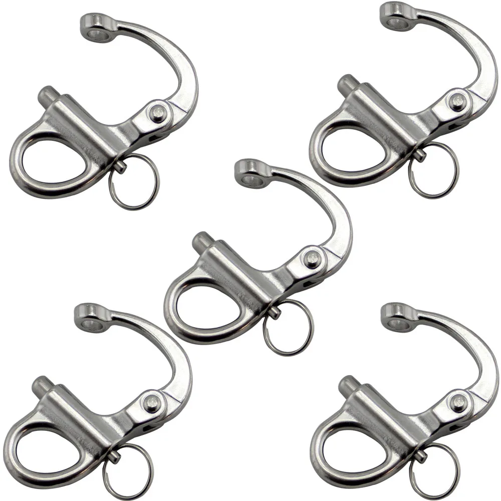 5Pcs 35mm Stainless Steel Mini Fixed Snap Shackle Quick Release Fixed Shackles with Round Ring Marine Boat Rigging Hardware 5pcs
5Pcs 35mm Stainless Steel Mini Fixed Snap Shackle Quick Release Fixed Shackles with Round Ring Marine Boat Rigging Hardware 5pcs