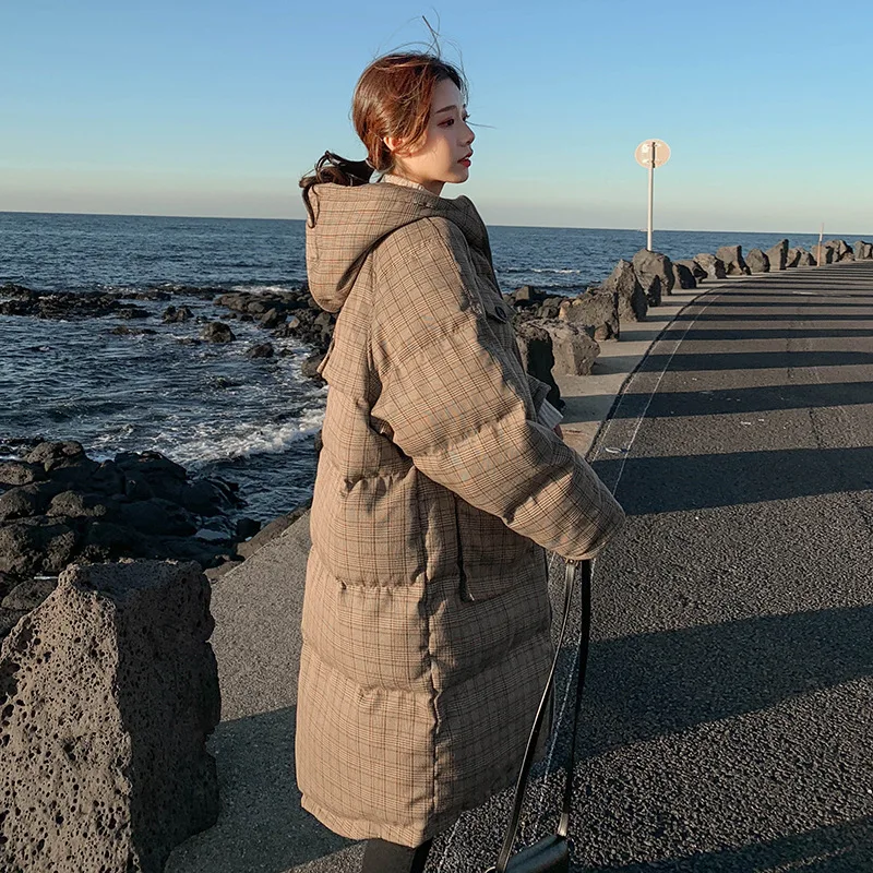 Cotton-padded Clothes Plaid Coat Women's Thick Cotton-padded Jacket INS down Coat 2018 Winter New Style Dongdaemun over-the-Knee 
Cotton-padded Clothes Plaid Coat Women's Thick Cotton-padded Jacket INS down Coat 2018 Winter New Style Dongdaemun over-the-Knee