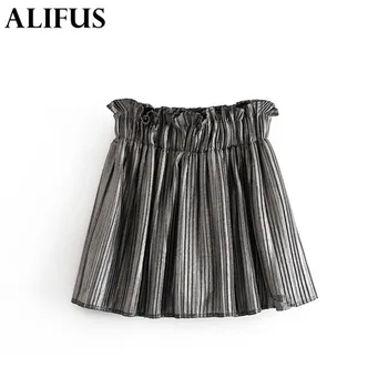 Fashion Za Women sweet Silver mini skirt elastic waist A line stylish female casual cute short pleated skirts
Fashion Za Women sweet Silver mini skirt elastic waist A line stylish female casual cute short pleated skirts