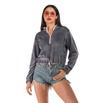 Winter Pullover Sexy Sweatshirts Women Zipper Drawstring Oversize Short Hoodies Ladies Turtleneck Faux Lambswool Crop Top Hoodie
Winter Pullover Sexy Sweatshirts Women Zipper Drawstring Oversize Short Hoodies Ladies Turtleneck Faux Lambswool Crop Top Hoodie