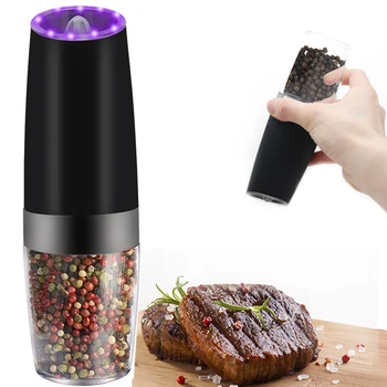 Electric Gravity Sensor Automatic Pepper Grinder Salt Mill Battery Powered Handy Adjustable Coarseness High-tech Blue LED Light
Electric Gravity Sensor Automatic Pepper Grinder Salt Mill Battery Powered Handy Adjustable Coarseness High-tech Blue LED Light