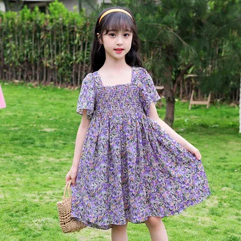 Sweet Chiffon Short-Sleeved Floral Dress 2020 Summer Korean Style Dress Princess Dress Cute British Square Collar Dress robe été
Sweet Chiffon Short-Sleeved Floral Dress 2020 Summer Korean Style Dress Princess Dress Cute British Square Collar Dress robe été