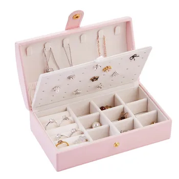 Simple Necklace Earrings Ring Double Layer Multi-Grid Jewelry Box Portable PU Multifunctional Jewelry Storage Box Solid Color
Simple Necklace Earrings Ring Double Layer Multi-Grid Jewelry Box Portable PU Multifunctional Jewelry Storage Box Solid Color
