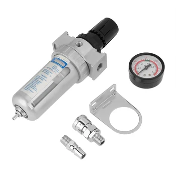 Rc1/4 In Air Compressor Moisture Water Trap Filter Regulator Mount Connection Air Filter Pressure Reducer SFR200 With Connector
Rc1/4 In Air Compressor Moisture Water Trap Filter Regulator Mount Connection Air Filter Pressure Reducer SFR200 With Connector