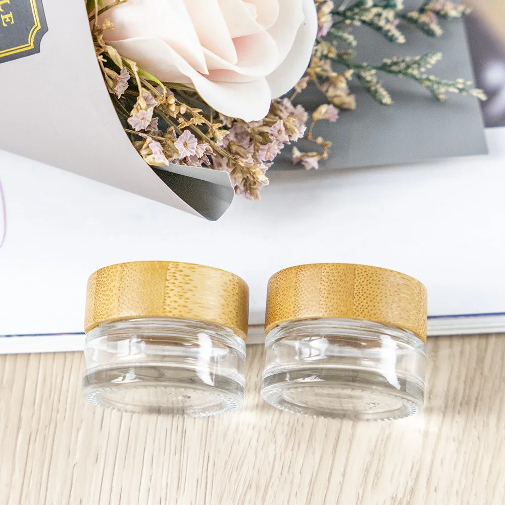 5ml Clear Vitreous Bamboo Wood Solid Cover Cream Glass Empty Bottle Refillable Travel Vials 6Pcs Cosmetics Jewelry Packaging
5ml Clear Vitreous Bamboo Wood Solid Cover Cream Glass Empty Bottle Refillable Travel Vials 6Pcs Cosmetics Jewelry Packaging