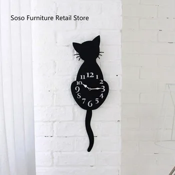 Creative Cartoon Cute Cat Wall Clock Home Decor Watch Way Tail Move Silence Wall Clock Home Decoration Art Decal for Living Room 
Creative Cartoon Cute Cat Wall Clock Home Decor Watch Way Tail Move Silence Wall Clock Home Decoration Art Decal for Living Room