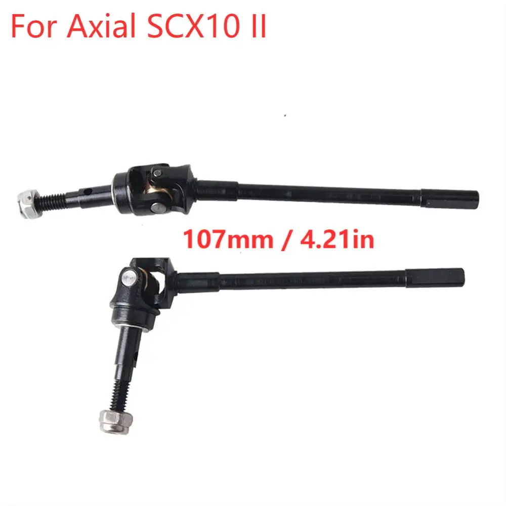 107mm/4.2in 2pcs Black Speed Steel Front Universal Dogbone Spare Parts Drive Shaft Assembly For 1/10 RC Crawler Axial SCX10 II 
107mm/4.2in 2pcs Black Speed Steel Front Universal Dogbone Spare Parts Drive Shaft Assembly For 1/10 RC Crawler Axial SCX10 II