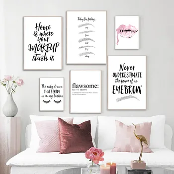 Make Up Wall Art Canvas Eyebrow Shapes Art Print Lips Eyelashes Posters And Prints Beauty Salon Wall Picture Girls Room Decor
Make Up Wall Art Canvas Eyebrow Shapes Art Print Lips Eyelashes Posters And Prints Beauty Salon Wall Picture Girls Room Decor