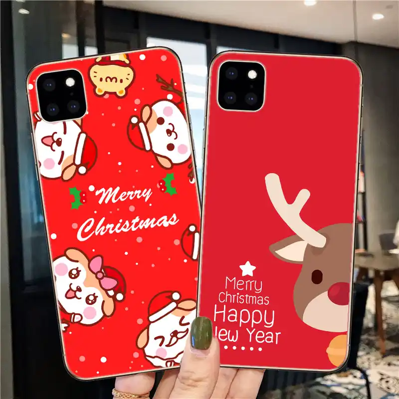 christmas new year gifts cover for iphone 11 pro max cartoon elk