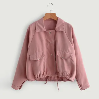 Cardigan Short Pink Button Coat Women Autumn Winter Fashion Solid Pocket Jacket M0824 
Cardigan Short Pink Button Coat Women Autumn Winter Fashion Solid Pocket Jacket M0824