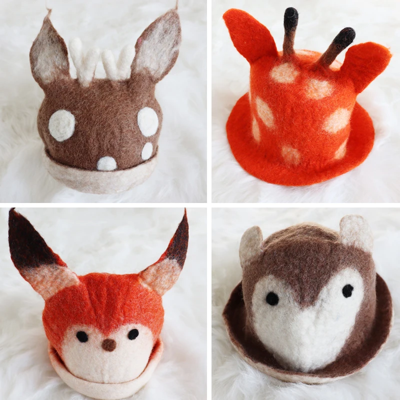 Baby Wool Felt Hat Adorable Handmade Animal Hats Infant Photography Novelty Caps Newborn Photo Props Trilby Hat Giraffee Fox
Baby Wool Felt Hat Adorable Handmade Animal Hats Infant Photography Novelty Caps Newborn Photo Props Trilby Hat Giraffee Fox