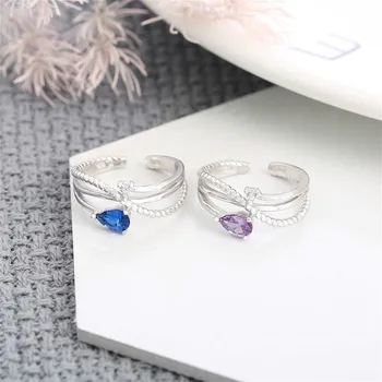 Multi-layer Cubic Zirconia Open Ring 100% 925 Sterling Silver Rings For Women Fashion Jewelry Wedding Luxury Crystal 925-36 
Multi-layer Cubic Zirconia Open Ring 100% 925 Sterling Silver Rings For Women Fashion Jewelry Wedding Luxury Crystal 925-36