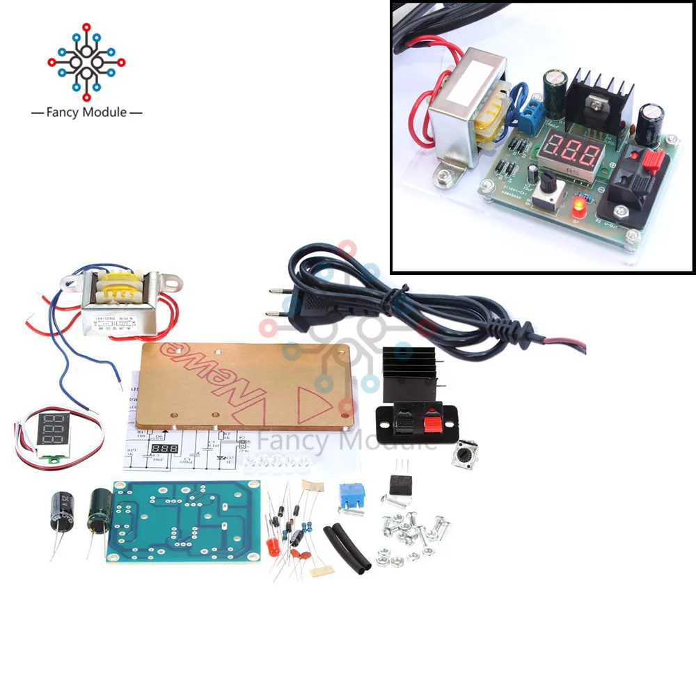 DIY Kit LM317 220V to 1.25 -12V Continuously Adjustable Regulated Voltage Power Supply Module with Transformer EU Plug Adatper
DIY Kit LM317 220V to 1.25 -12V Continuously Adjustable Regulated Voltage Power Supply Module with Transformer EU Plug Adatper