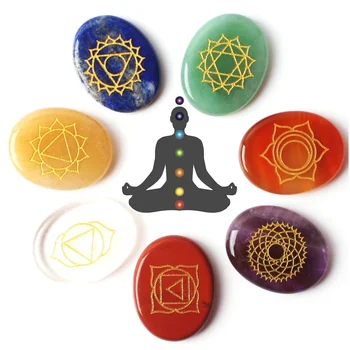 High Quality Set of 7 Chakra Stones Set Symbols Rune Stone Palm Natural Stone Crystal Gemstones Fengshui Decor Reiki Healing 
High Quality Set of 7 Chakra Stones Set Symbols Rune Stone Palm Natural Stone Crystal Gemstones Fengshui Decor Reiki Healing