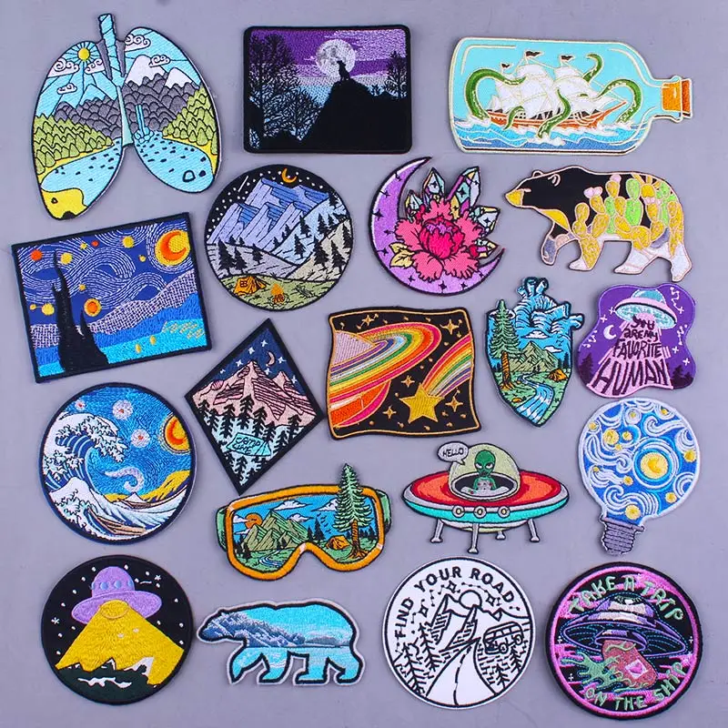 Pulaqi Embriodery Patch Van Gogh Patches On Clothes UFO Space Patch Mountain Adventure Pacthes For Clothing Iron On Patch Badge
Pulaqi Embriodery Patch Van Gogh Patches On Clothes UFO Space Patch Mountain Adventure Pacthes For Clothing Iron On Patch Badge