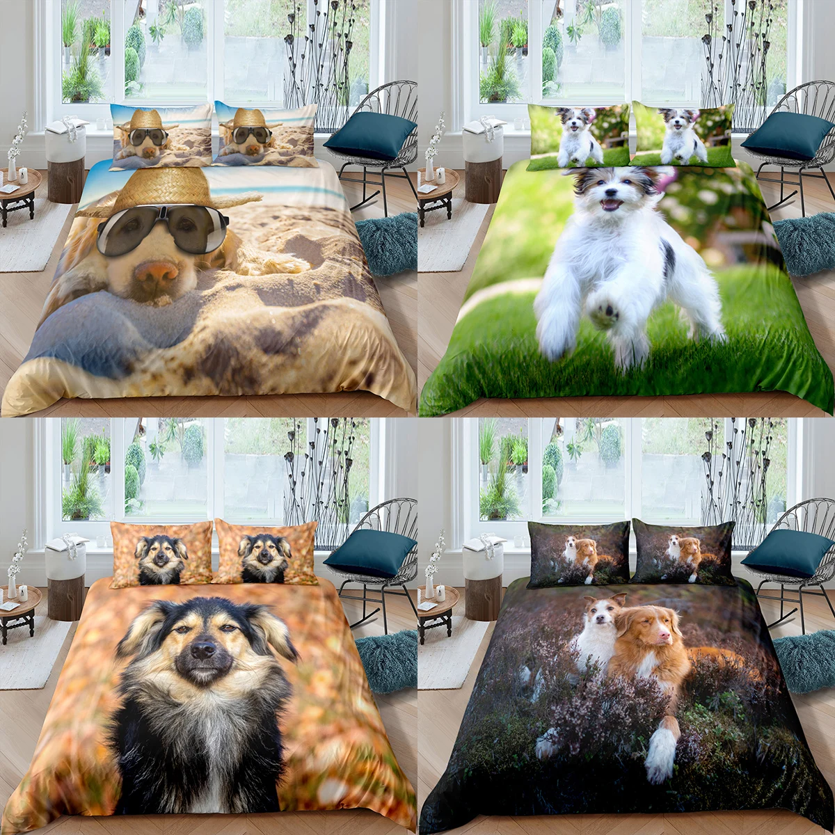 

Домашний текстиль, роскошный комплект постельного белья с 3D изображением собаки, пододеяльник и наволочка, Детский Комплект постельного белья размера AU/EU/UK/US Queen и King