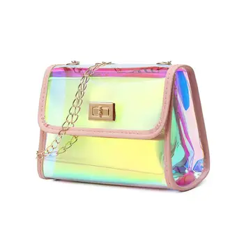 2020 Summer Fashion Women's Transparent Square Sling Bag Cool PVC Shoulder Bag Messenger Bag Mobile Sweet Lady Small Chain Bag
2020 Summer Fashion Women's Transparent Square Sling Bag Cool PVC Shoulder Bag Messenger Bag Mobile Sweet Lady Small Chain Bag