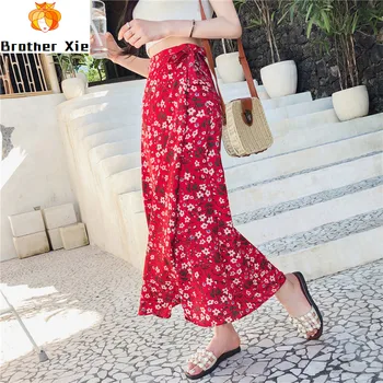 Women Long Skirts Summer New Chiffon Floral Skirt Thailand Seaside Holiday Beach Skirts Girls Students Faldas Mujer Moda 2020
Women Long Skirts Summer New Chiffon Floral Skirt Thailand Seaside Holiday Beach Skirts Girls Students Faldas Mujer Moda 2020