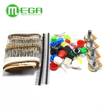 Generic parts package Handy Portable Resistor Kit for Arduino Starter Kit UNO R3 LED potentiometer tact switch pin header
Generic parts package Handy Portable Resistor Kit for Arduino Starter Kit UNO R3 LED potentiometer tact switch pin header