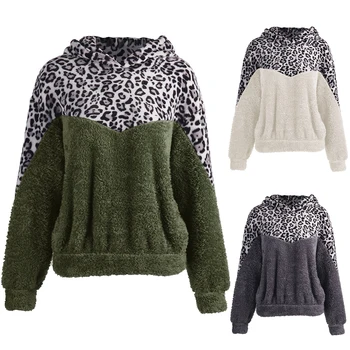 Plus Size Leopard Patchwork Long Sleeve Hoodies Thicken Women Hooded Sweatshirt A lady's casual warm coat Sweatshirt Hooded Pull
Plus Size Leopard Patchwork Long Sleeve Hoodies Thicken Women Hooded Sweatshirt A lady's casual warm coat Sweatshirt Hooded Pull