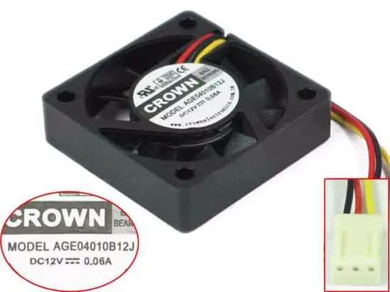 3-проводной серверный Вентилятор охлаждения CROWN AGE04010B12J DC 12 В 0,06a 40x40x10 мм
3-проводной серверный Вентилятор охлаждения CROWN AGE04010B12J DC 12 В 0,06a 40x40x10 мм