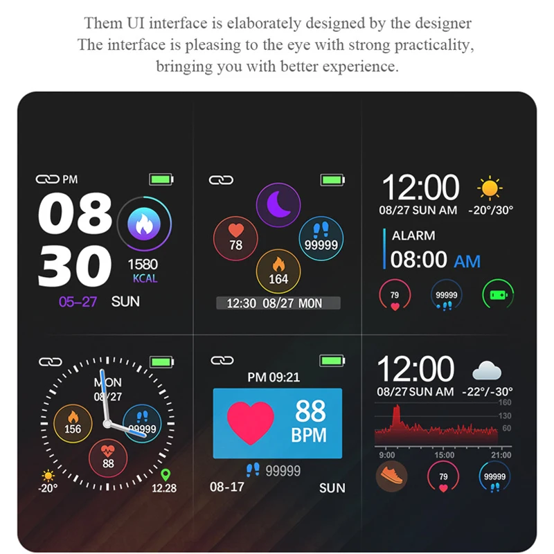 Новинка 2020 мужские смарт часы с функцией измерения пульса и давления|Цифровые