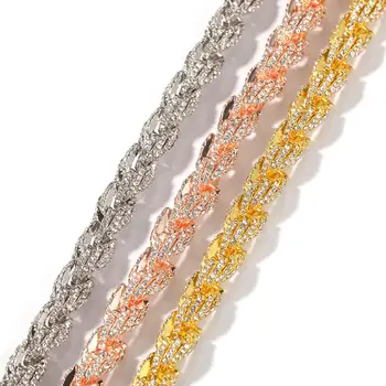 Silver/rose Gold /gold Color 9mm iced Chain Necklace Men Hip hop Zirconia 9mm width Twist chains necklaces & Bracelets Full
Silver/rose Gold /gold Color 9mm iced Chain Necklace Men Hip hop Zirconia 9mm width Twist chains necklaces & Bracelets Full