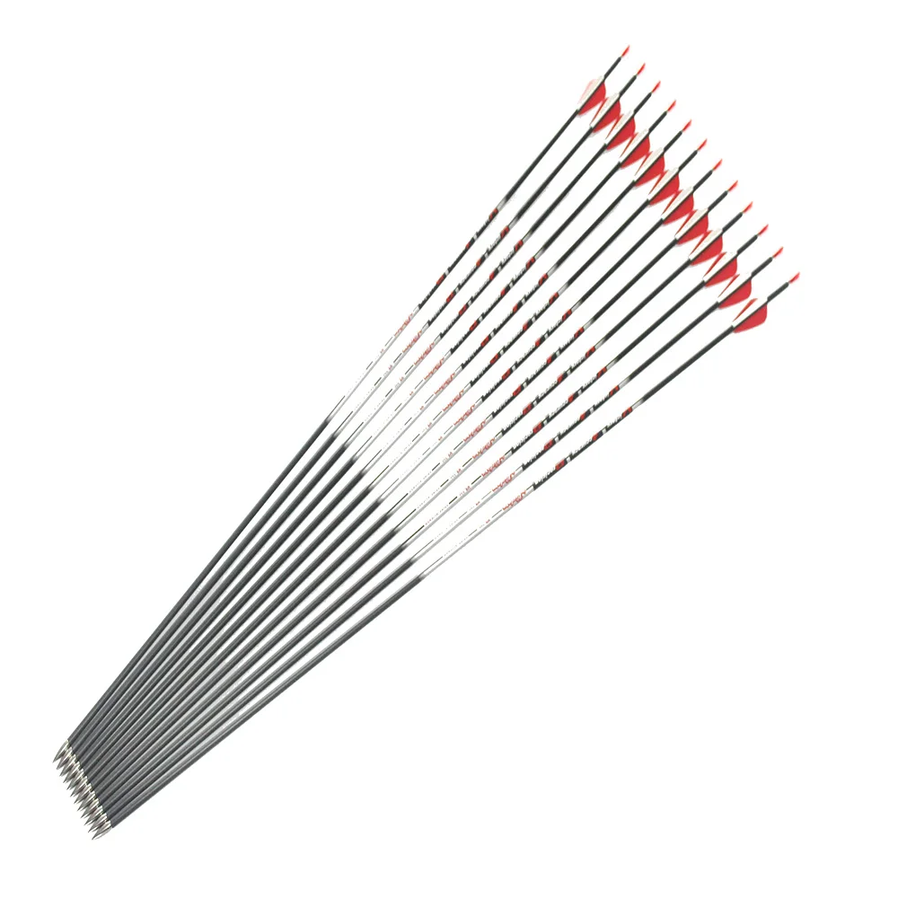 12pcs 30" Carbon arrows Spine350 400 500 600 700 ID4.2mm 1.75"vane Stainless Steel target point for Recurve bow Archery
12pcs 30" Carbon arrows Spine350 400 500 600 700 ID4.2mm 1.75"vane Stainless Steel target point for Recurve bow Archery