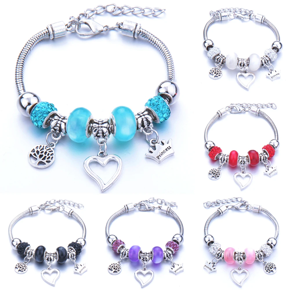 Love Tree of Life Crown shape Bracelet Jewelry 6 Colors Silver Lobster Buckle Snake Chain Bangles Beaded Bracelet Fit Jewelry 
Love Tree of Life Crown shape Bracelet Jewelry 6 Colors Silver Lobster Buckle Snake Chain Bangles Beaded Bracelet Fit Jewelry