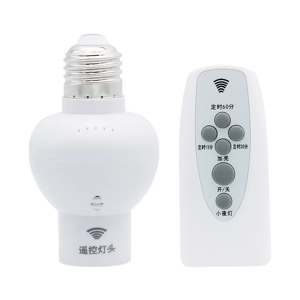 E27 Wireless Smart Remote Control Lamp Holder Support Dimming & Timing for AC85-265V LED Lamp Wholesale/Retail
E27 Wireless Smart Remote Control Lamp Holder Support Dimming & Timing for AC85-265V LED Lamp Wholesale/Retail