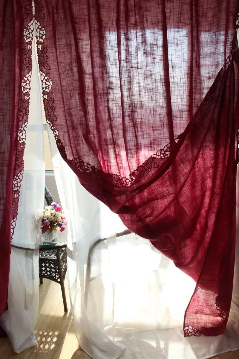 Double Layer Cotton Linen lace curtain Window Drapes Finished curtains for Living Room Cloth Curtain with White Tulle Together
Double Layer Cotton Linen lace curtain Window Drapes Finished curtains for Living Room Cloth Curtain with White Tulle Together