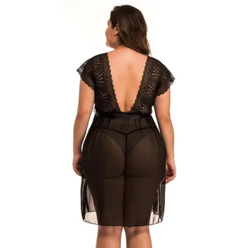 2019 New Women Deep Sexy Plus Size Contrast Lace Bow V-Neck Backless Dress Lingerie With Thong Z807 
2019 New Women Deep Sexy Plus Size Contrast Lace Bow V-Neck Backless Dress Lingerie With Thong Z807