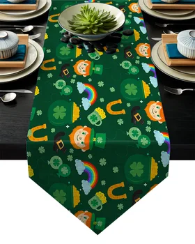 St. Patrick'S Day Green Rainbow Shamrock Table Runner Table Flag Home Party Decorative Tablecloth Table Runners for Wedding
St. Patrick'S Day Green Rainbow Shamrock Table Runner Table Flag Home Party Decorative Tablecloth Table Runners for Wedding