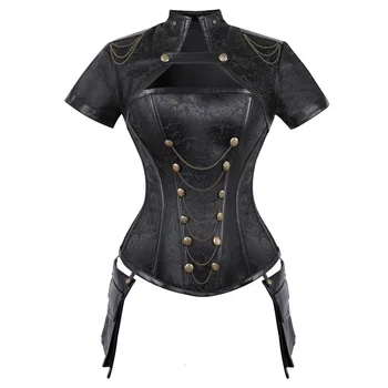 Black Red Corsets Steampunk Women Sexy Goth Clothing Steel Bones Overbust Gothic Retro Korse Femme Punk Corset Set
Black Red Corsets Steampunk Women Sexy Goth Clothing Steel Bones Overbust Gothic Retro Korse Femme Punk Corset Set