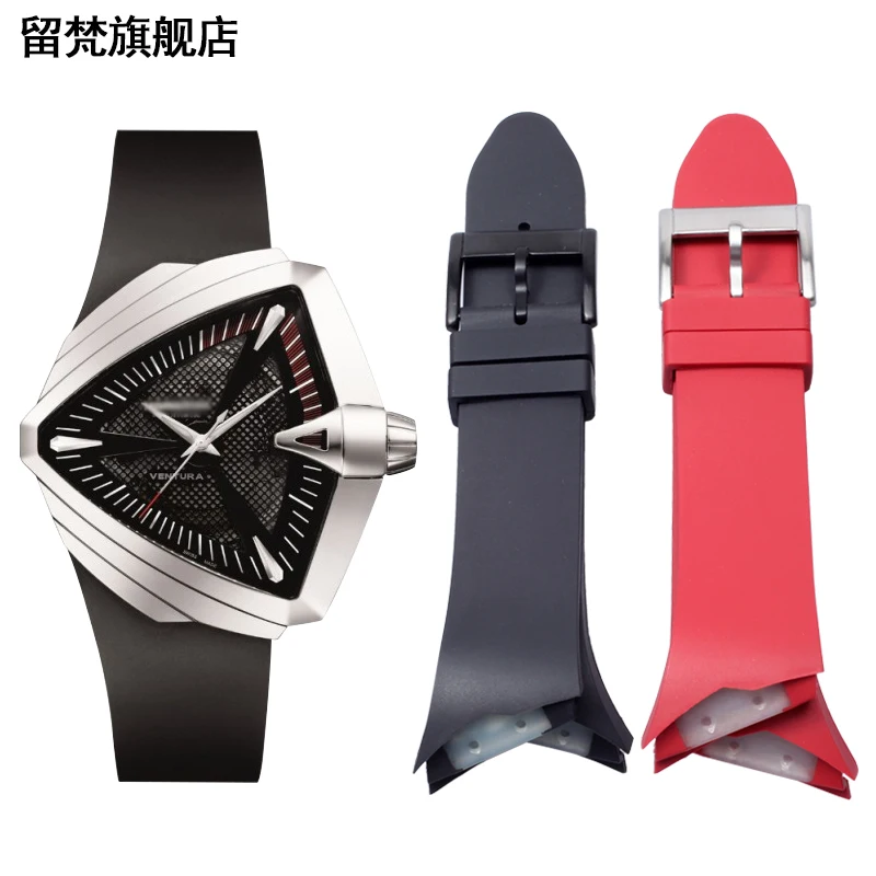 

Silicon Rubber Watchbands For H-amilton Adventure Series H24655331 75th 80th Anniversary Elvis Presley Man In Black Watch Strap