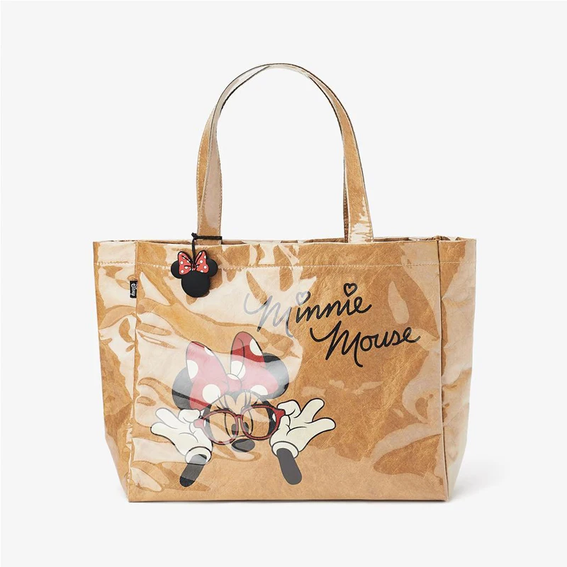 Cute Cartoon Large-capacity Shopping Bag Shoulder Bag Mini High Capacity Washed Kraft Paper Handbag Waterproof Pvc Travel Bag