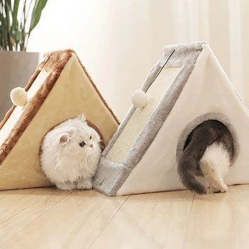 1pc Cat Playing Tunnel Toy With Ball Cats Scratcher Boards Natural Caught Toy Small Cat Houses Cat Climbing Frame Kitten#9