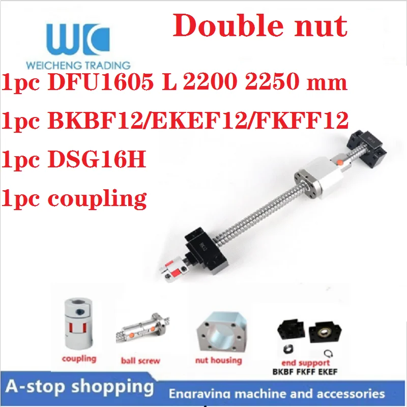 DFU1605 Double Ballscrew length 2200 2250 mm + DSG16H ballnut + Ball screw End Support + 6.35mm to 10mm coupling.
DFU1605 Double Ballscrew length 2200 2250 mm + DSG16H ballnut + Ball screw End Support + 6.35mm to 10mm coupling.