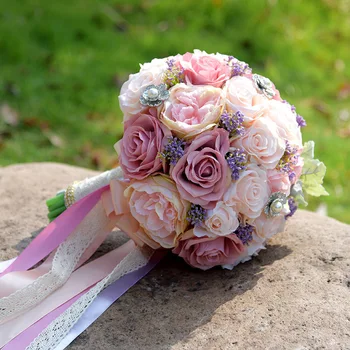 Wedding Bride Bouquet Wedding Holding Bouquet with Artificial Roses Ribbon Flower Brides Bridal Accessories Pink Purple White
Wedding Bride Bouquet Wedding Holding Bouquet with Artificial Roses Ribbon Flower Brides Bridal Accessories Pink Purple White