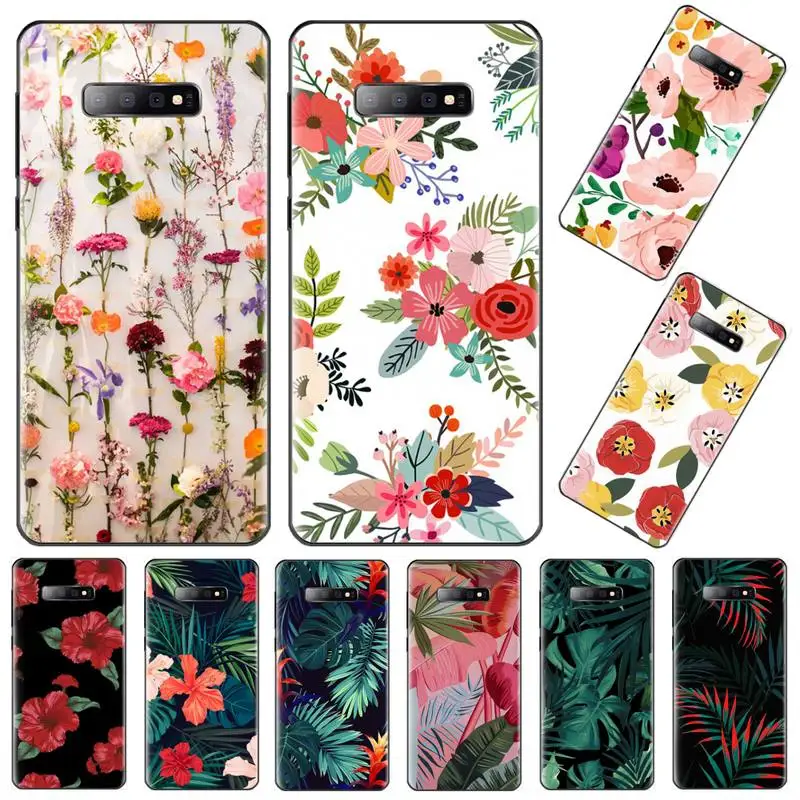Роскошный Тропический цветочный чехол для телефона Samsung Galaxy S5 S6 S7 S8 S9 S10 S10e S20 edge plus