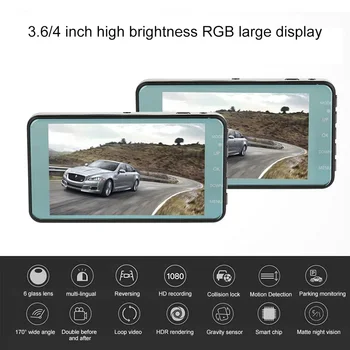 Car Dash Cam HD Dual Lens Image Recorder DVR Camera 1080P LCD Screen Rear View Camera Driving Night Vision Loop Recorder Dash Ca
Car Dash Cam HD Dual Lens Image Recorder DVR Camera 1080P LCD Screen Rear View Camera Driving Night Vision Loop Recorder Dash Ca