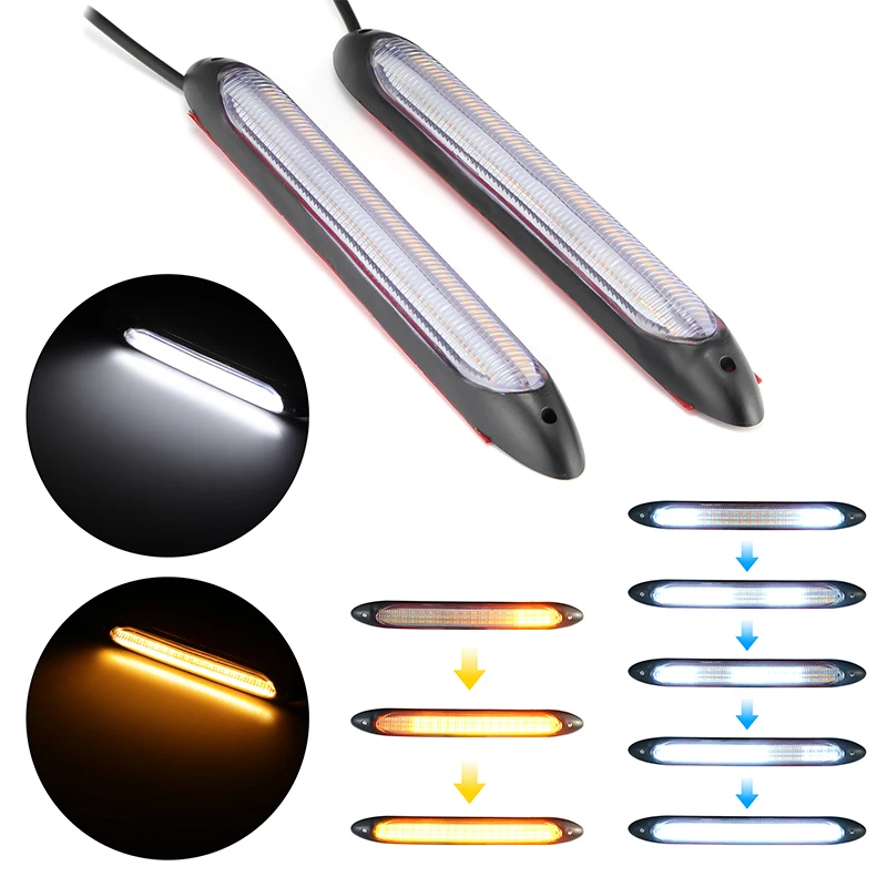 2pcs Universal DRL Light Car LED Daytime Running Light Scan Waterproof Headlight Strip Sequential Flow Yellow Turn Signal White
2pcs Universal DRL Light Car LED Daytime Running Light Scan Waterproof Headlight Strip Sequential Flow Yellow Turn Signal White