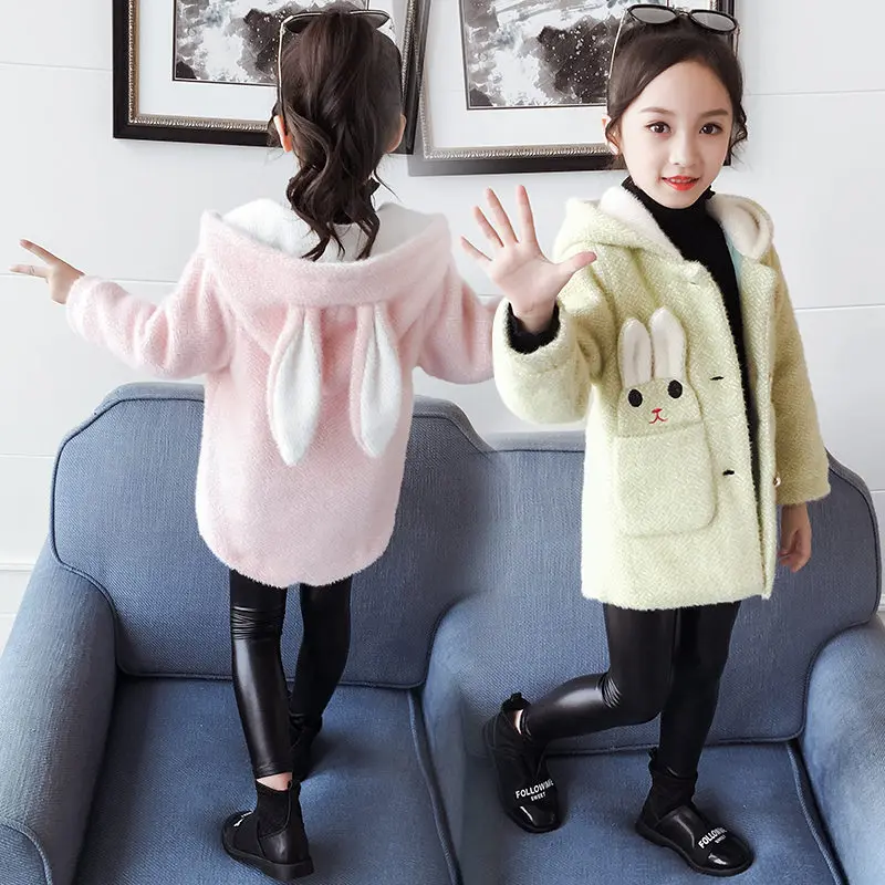 Wool Coat for Girls Clothes Toddler Kids Autumn Winter Cartoon Ear Rabbit Hooded Coat Thicken Overcoat Warm Outerwear Jackets
Wool Coat for Girls Clothes Toddler Kids Autumn Winter Cartoon Ear Rabbit Hooded Coat Thicken Overcoat Warm Outerwear Jackets