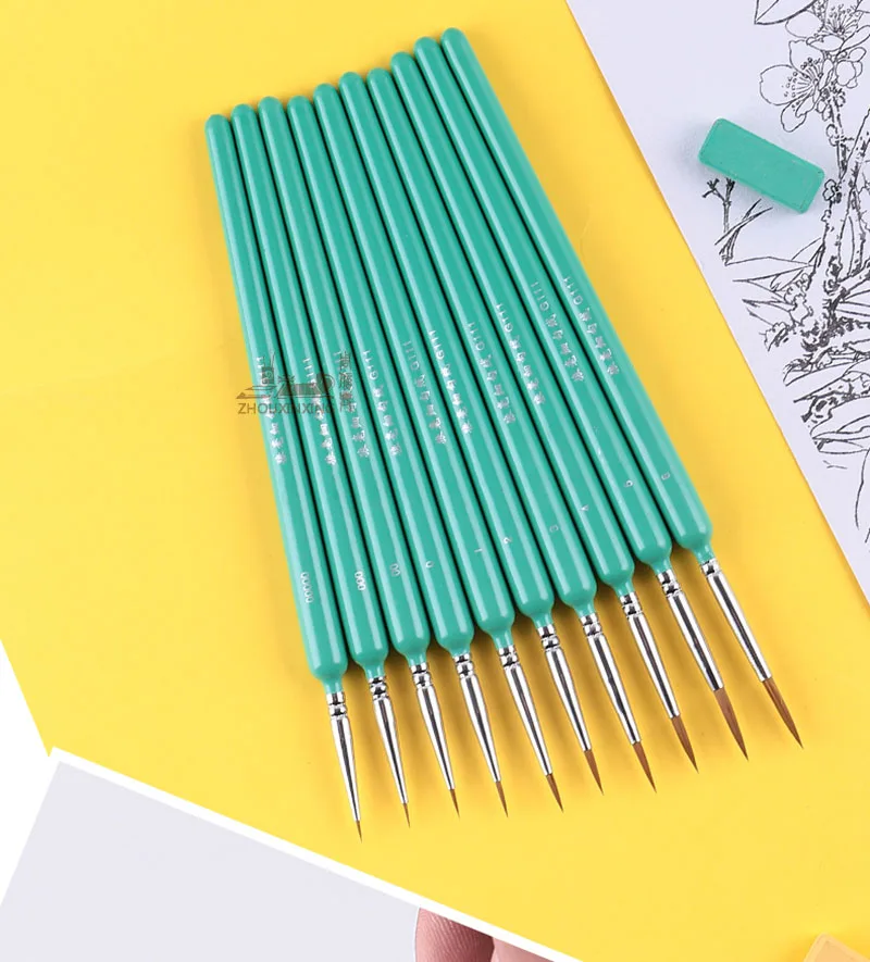10 pcs Miniature Hook Line Paint Brushes - true deals club