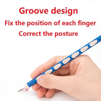 

Correcting Posture Pencils HB 2B Groove Design To Fix Every Finger Triangle Shaped kindergarten Kids School Pencils Deli 58182