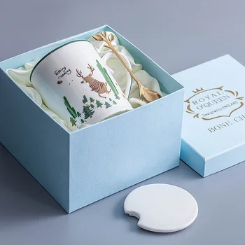 Nordic Elk Ceramic Cups Creative Coffee Milk Mug with Lid Spoon 350ml Household Breakfast Cereal Mugs Christmas Gift for Friends
Nordic Elk Ceramic Cups Creative Coffee Milk Mug with Lid Spoon 350ml Household Breakfast Cereal Mugs Christmas Gift for Friends