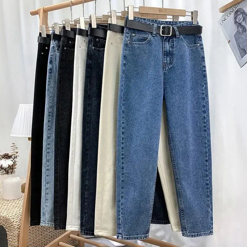 2023 New Mom Jeans Woman Plus Size Loose High Waist Denim Pants BF Style Straight Jeans Washed Cotton Harem Pants Jean For Women
2023 New Mom Jeans Woman Plus Size Loose High Waist Denim Pants BF Style Straight Jeans Washed Cotton Harem Pants Jean For Women